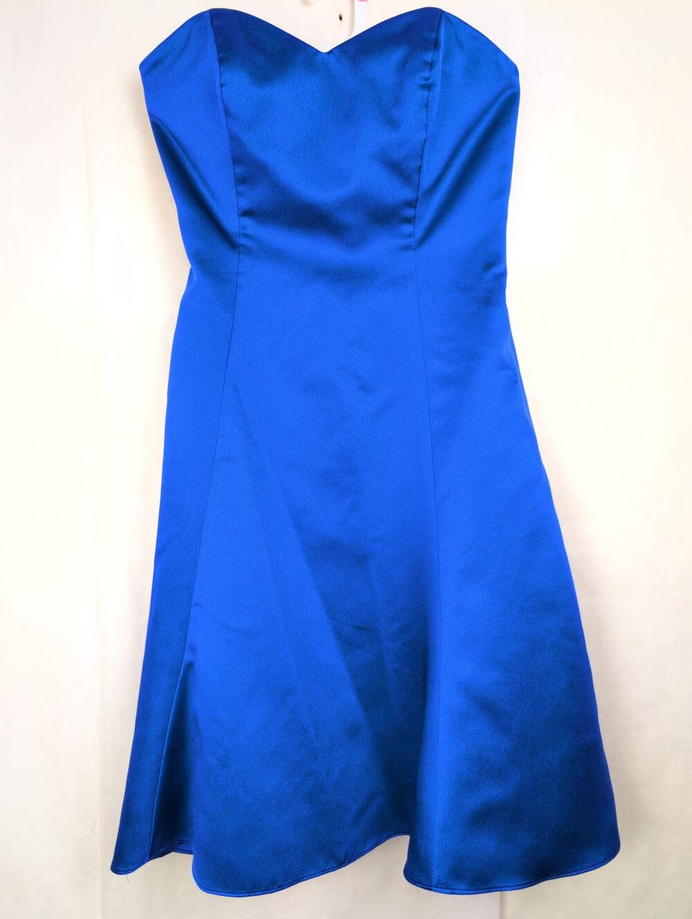 Alfred Angelo cobalt blue strapless corset mini dress Size 8/27 Party Cocktail